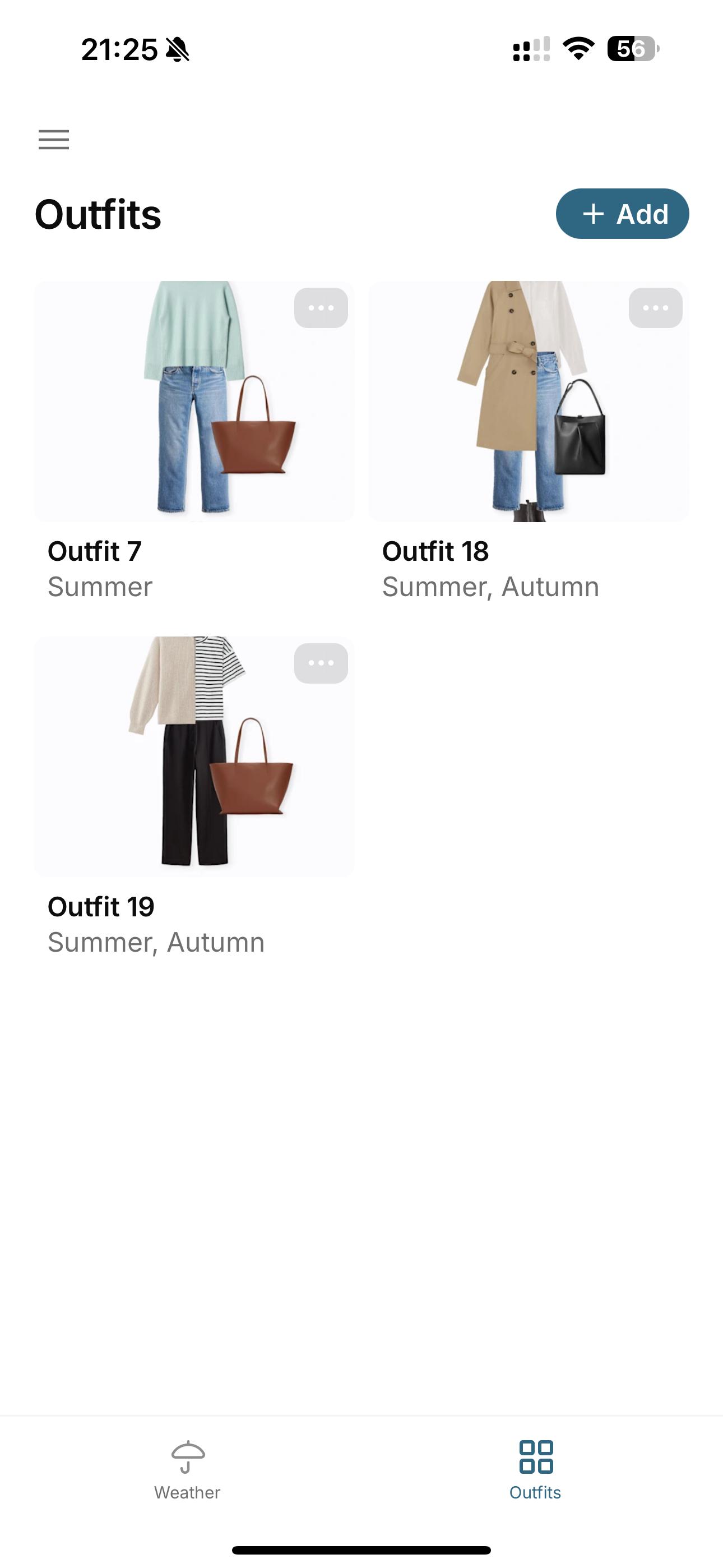 Capsule Weather app outfit suggestions
