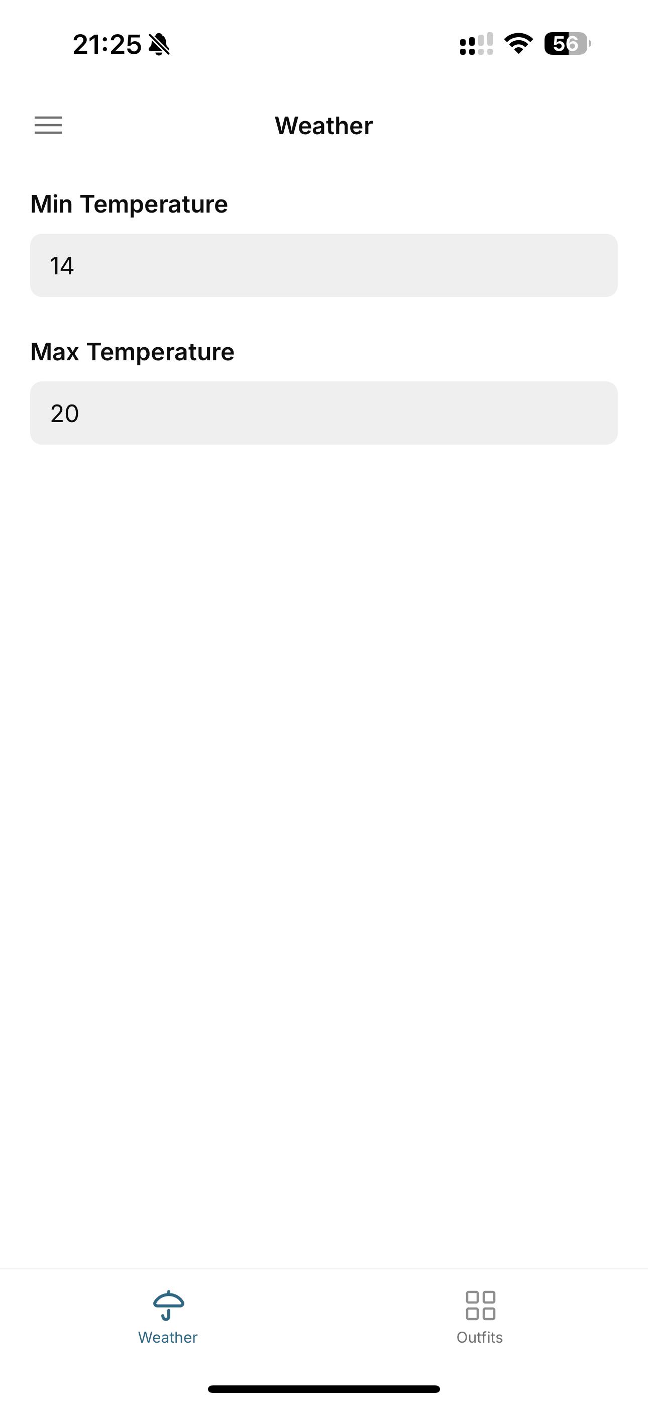Capsule Weather app main interface